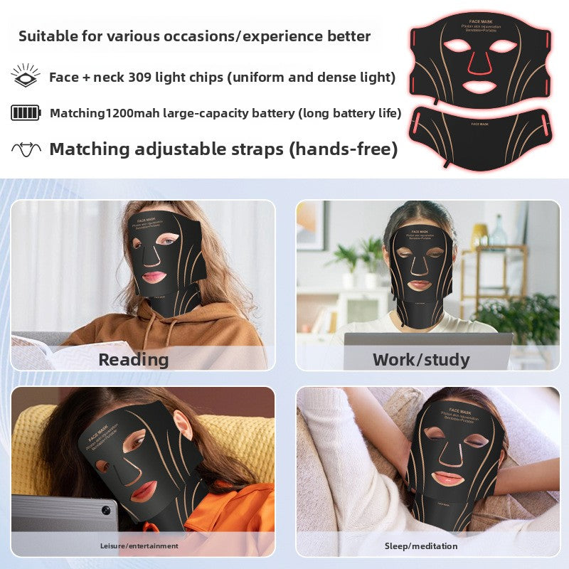 Masque LED de Luminothérapie Visage - Rajeunissement et Anti-Âge